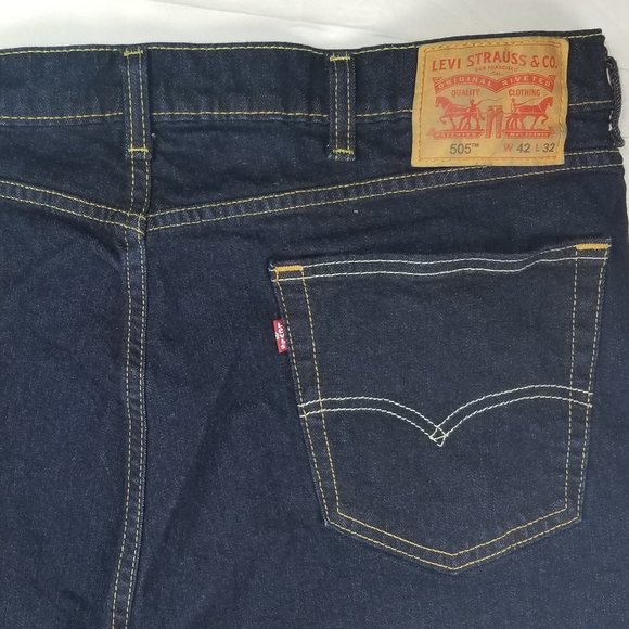 Levi's Other - Levis Mens 505 Blue Denim 5 Pocket Jeans Sz 42X32